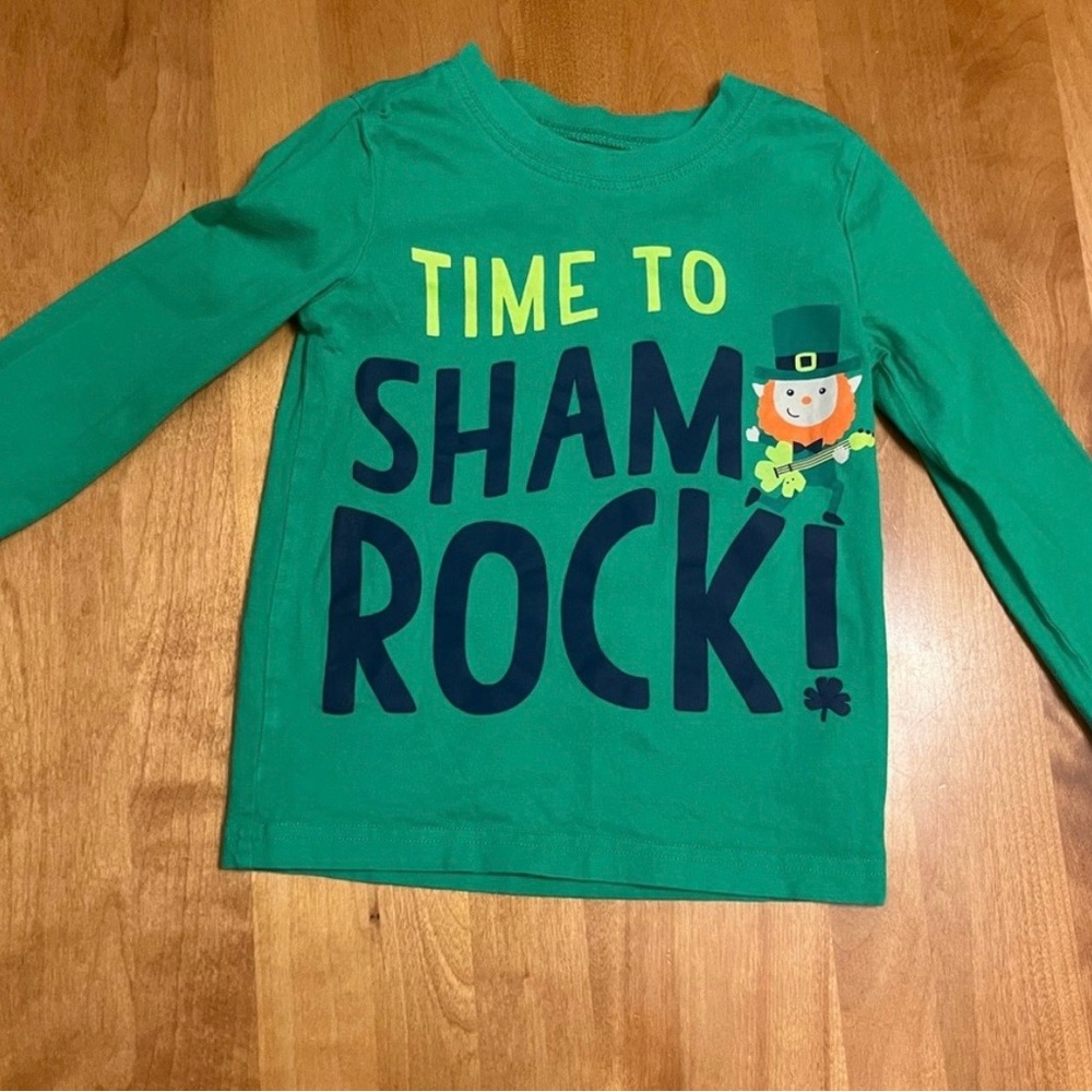 Green 'Time to Shamrock' Long Sleeve Tee